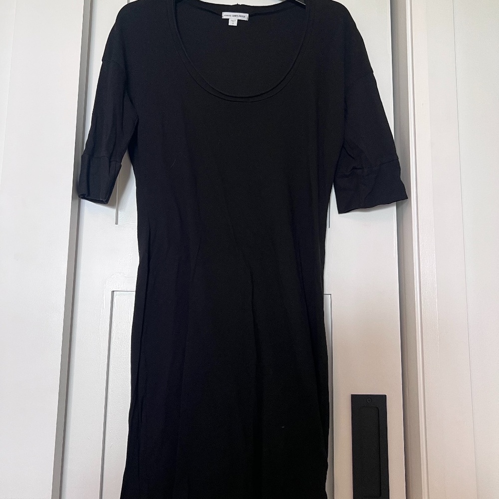 James Perse 3/4 Sleeve Black Dress